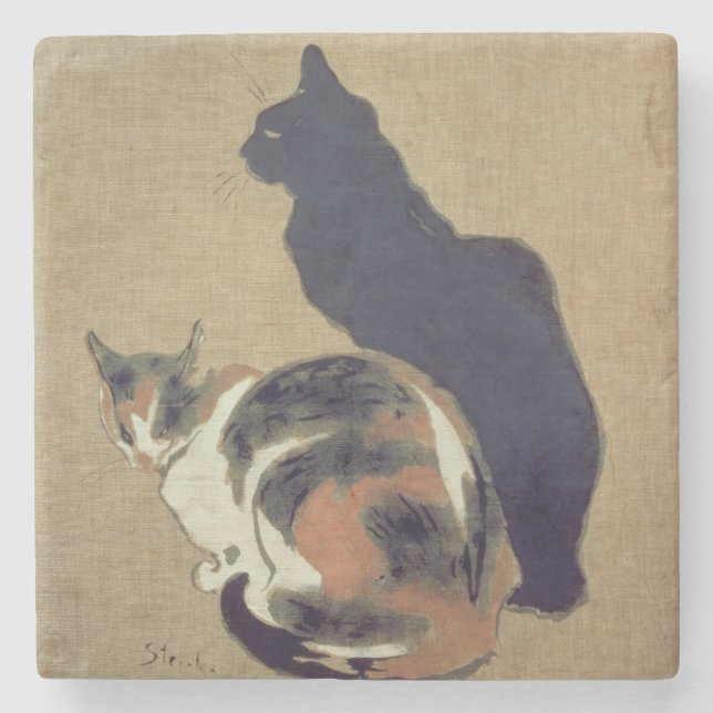 Posavasos De Piedra Dos gatos, 1894 (Anverso)