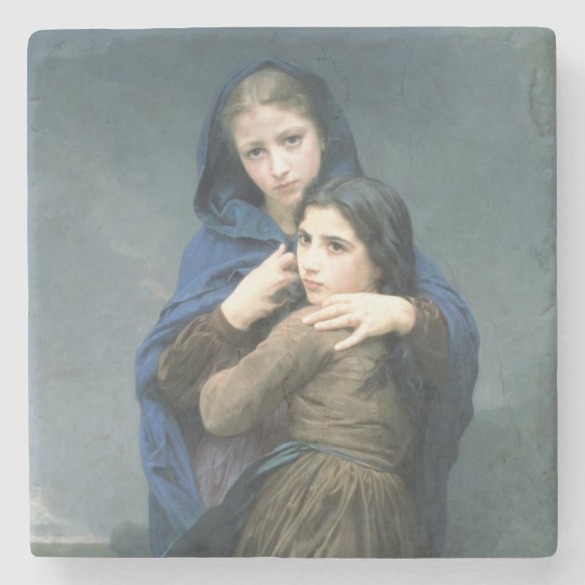 Posavasos De Piedra Dos jóvenes Chicas lejos de casa (por W.A. Bouguer (Anverso)