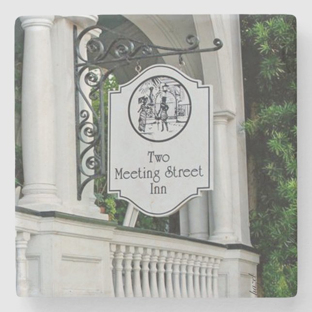 Posavasos De Piedra Dos Meeting Street, Charleston, (Anverso)