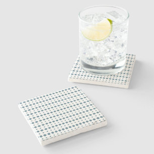 Posavasos De Piedra Dosis de polka Minimalista cian y blanco g9