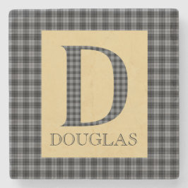 Posavasos De Piedra Douglas Tartan Monogram D