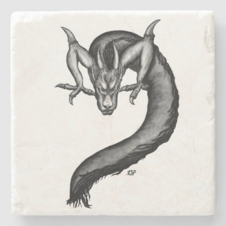 Posavasos De Piedra Dragón al estilo del tatuaje
