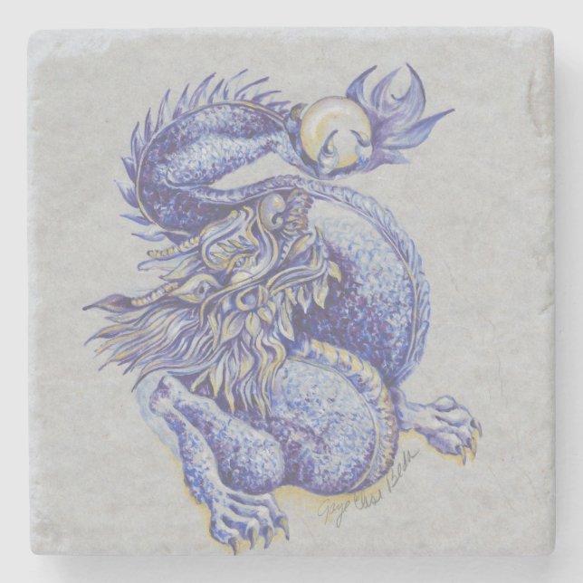 Posavasos De Piedra Dragón azul (Anverso)