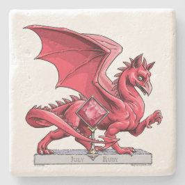 Posavasos De Piedra Dragón Birthstone de julio: Ruby