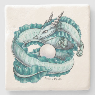 Posavasos De Piedra Dragón Birthstone de junio: Perla