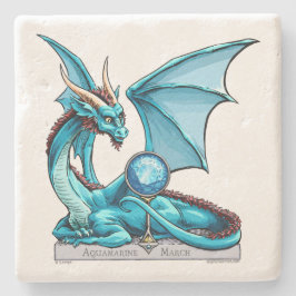 Posavasos De Piedra Dragón Birthstone de marzo: Aquamarine