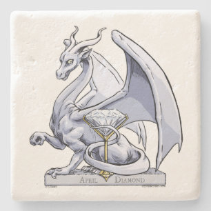 Posavasos De Piedra Dragón de abril Birthstone: Diamante