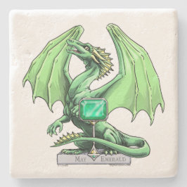 Posavasos De Piedra Dragón de Birthstone de May: Esmeralda