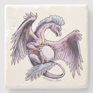 Posavasos De Piedra Dragón de Birthstone de octubre: Ópalo