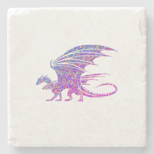 Posavasos De Piedra Dragón de mosaico asombroso