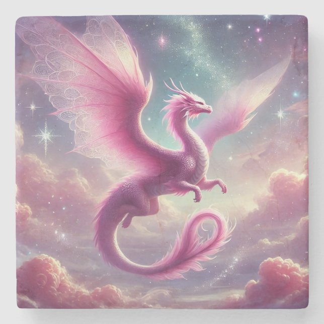 Posavasos De Piedra Dragón rosa (Anverso)