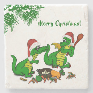 Posavasos De Piedra Dragones - ¡Feliz Navidad! - hoy cocinaré