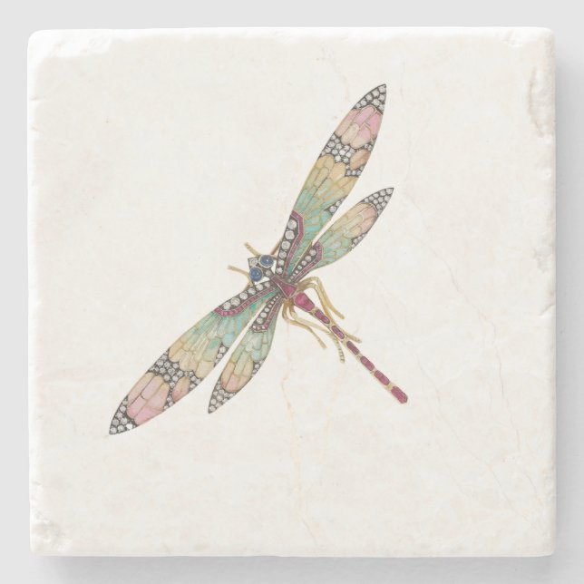 Posavasos De Piedra Dragonfly de Art Nouveau (Anverso)