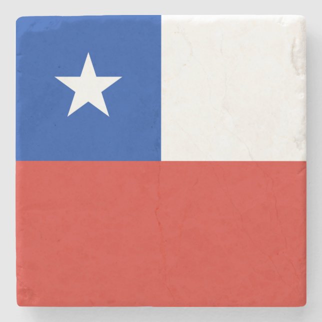 Posavasos De Piedra Drapeau Chili (Anverso)
