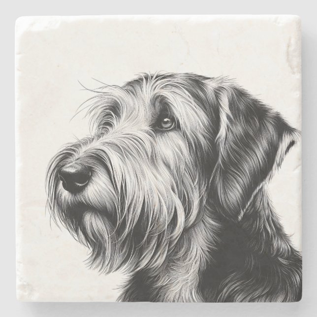 Posavasos De Piedra Drawing Otterhound (Anverso)