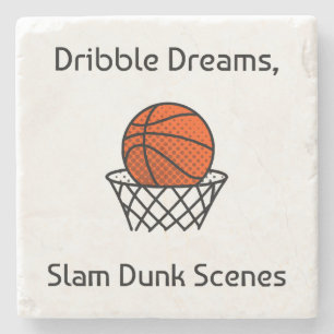 Posavasos De Piedra Dribble Dreams, Escenas de Mate de Baloncesto