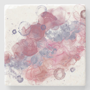 Posavasos De Piedra Drogas rosadas de tinta de alcohol