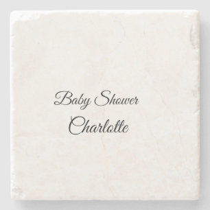 POSAVASOS DE PIEDRA DUCHA DE BEBÉ SIMPLE MINIMALISTA.CUTIE AGREGAR NOM