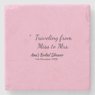 Posavasos De Piedra Ducha de viaje de soltera agregar nombre fecha señ
