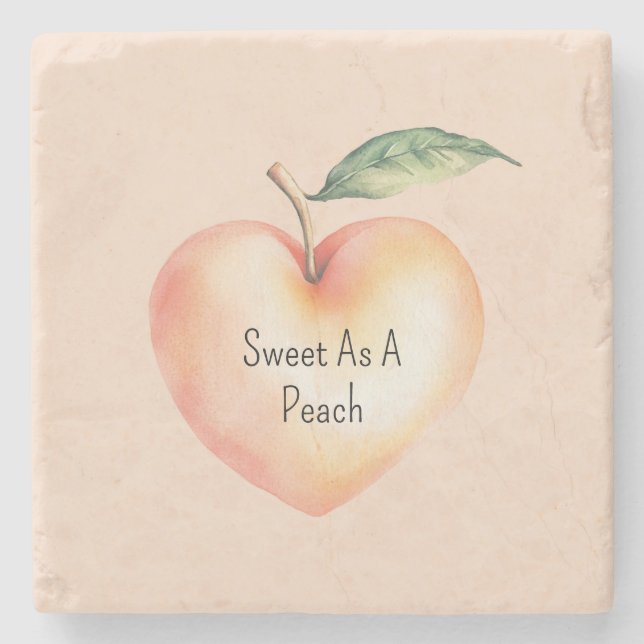 Posavasos De Piedra Dulce como un corazón de melocotón (Anverso)