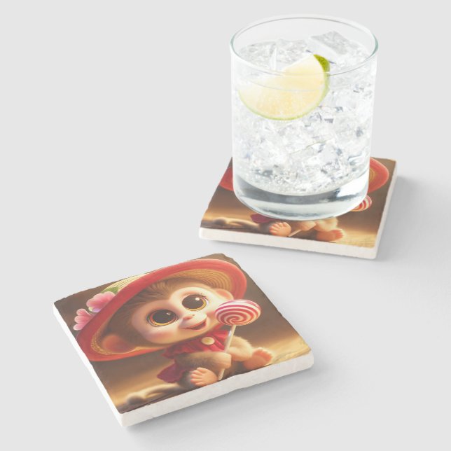 Posavasos De Piedra Dulce mono dental (Lateral)