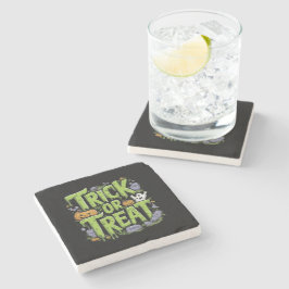 Posavasos De Piedra Dulce o Truco Espeluznante Slime Halloween