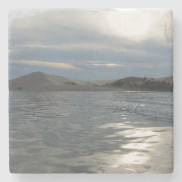 Posavasos De Piedra Dunas de arena plateada en el lago