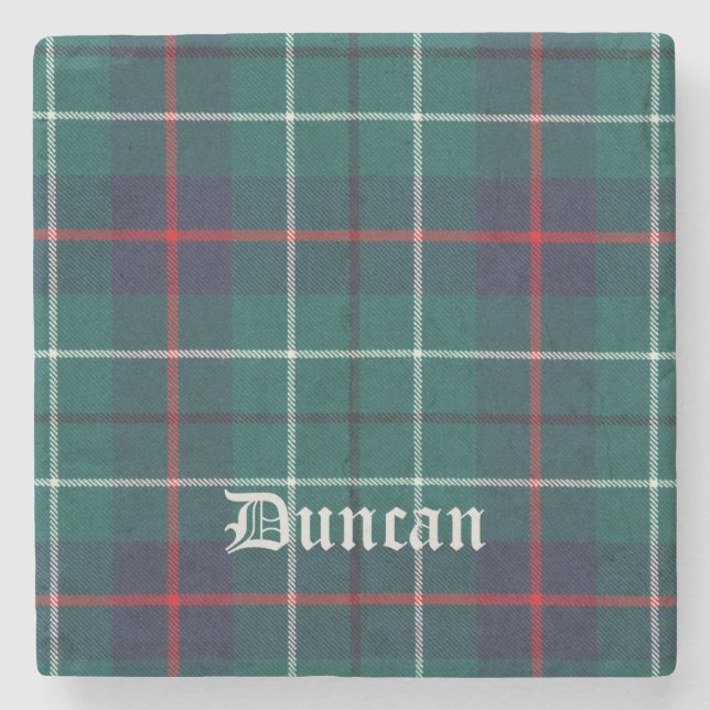 Posavasos De Piedra Duncan, Duncan Scottish Tartán, Duncan Clan, Dunca (Anverso)