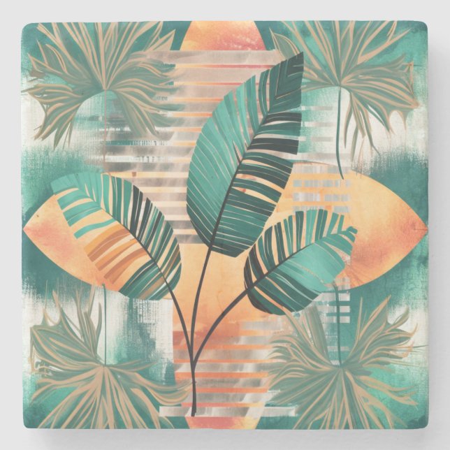 Posavasos De Piedra Dynamische Tropen-Woge (Anverso)