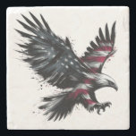 Posavasos De Piedra Eagle Shadow – Abstract Patriotic Silhouette Art<br><div class="desc">A powerful blend of symbolism and art. This abstract eagle silhouette carries fragments of the American flag within its wings,  evoking strength and resilience. Designed in a shadowy,  minimalistic style with no background,  it’s perfect for unique 4th of July t-shirts,  posters,  or statement gifts.</div>