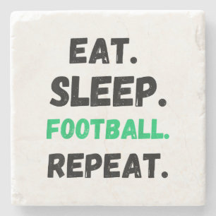 Posavasos De Piedra Eat Sleep Football Repetir El Estúpido Estúpido Fú