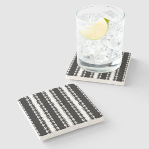 Posavasos De Piedra Ébano Ritmo Patrón Africano