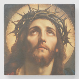 Posavasos De Piedra Ecce Homo Jesucristo con Corona de Espinas