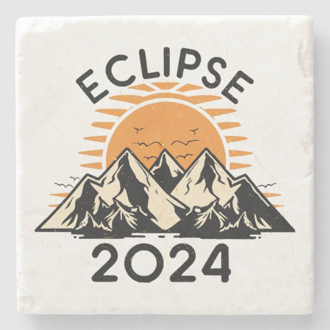Posavasos De Piedra Eclipse Solar Total 2024 (Anverso)