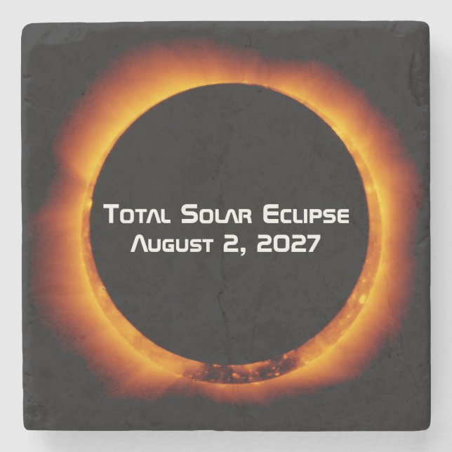 Posavasos De Piedra Eclipse Total de Sol del Siglo 2027 (Anverso)