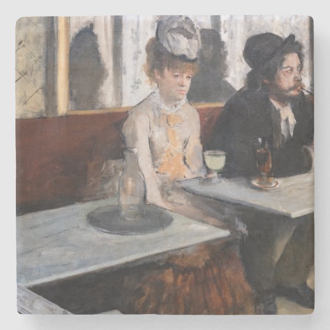 Posavasos De Piedra Edgar Degas - En un café / The Absinthe (Anverso)