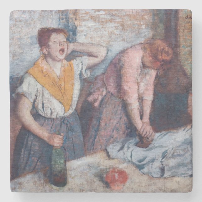Posavasos De Piedra Edgar Degas - Planchado femenino (Anverso)