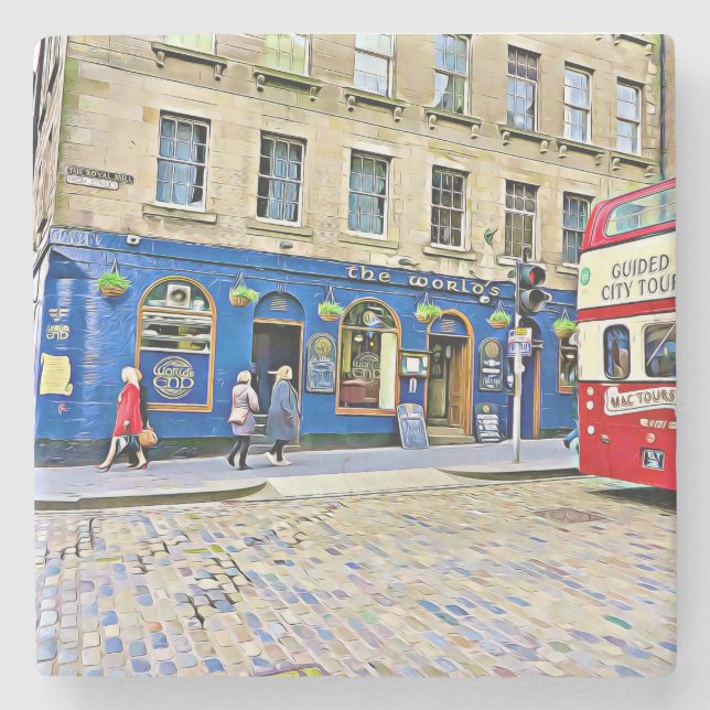 Posavasos De Piedra Edimburgo, Escocia (Anverso)