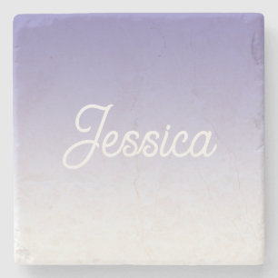 Posavasos De Piedra (Editable) Color púrpura claro naranja y tu texto