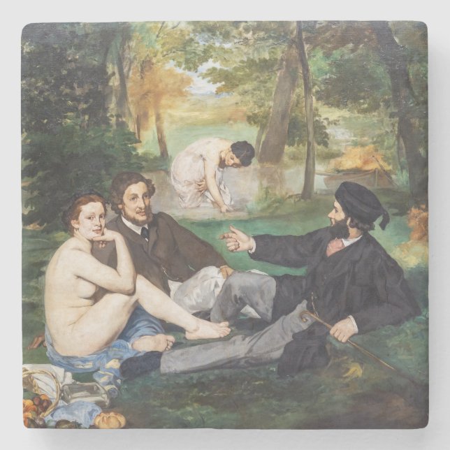 Posavasos De Piedra Edouard Manet - Almuerzo en la hierba (Anverso)