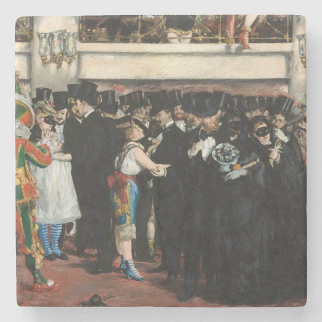 Posavasos De Piedra Edouard Manet - Bolla enmascarada en la ópera (Anverso)