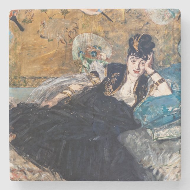 Posavasos De Piedra Edouard Manet - Dama con Abanicos (Anverso)