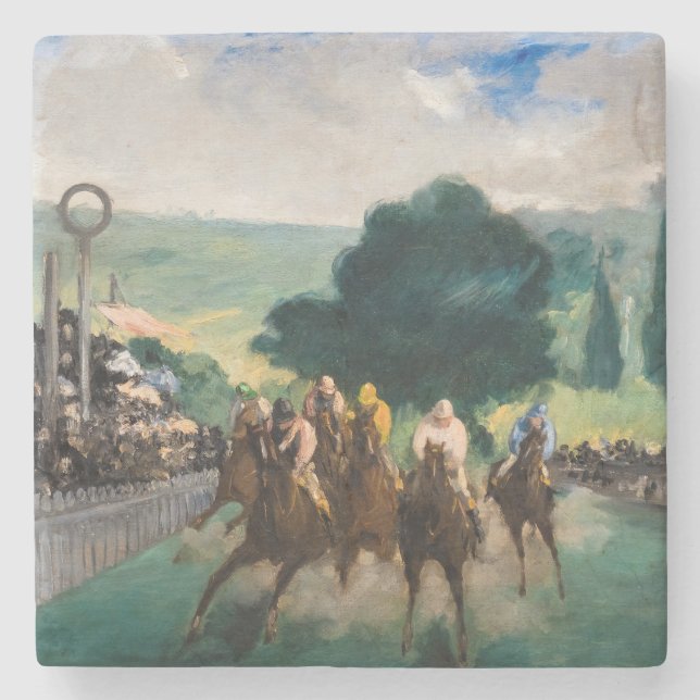 Posavasos De Piedra Edouard Manet - Las carreras en Longchamp (Anverso)