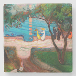 Posavasos De Piedra Edvard Munch - Baile en la playa