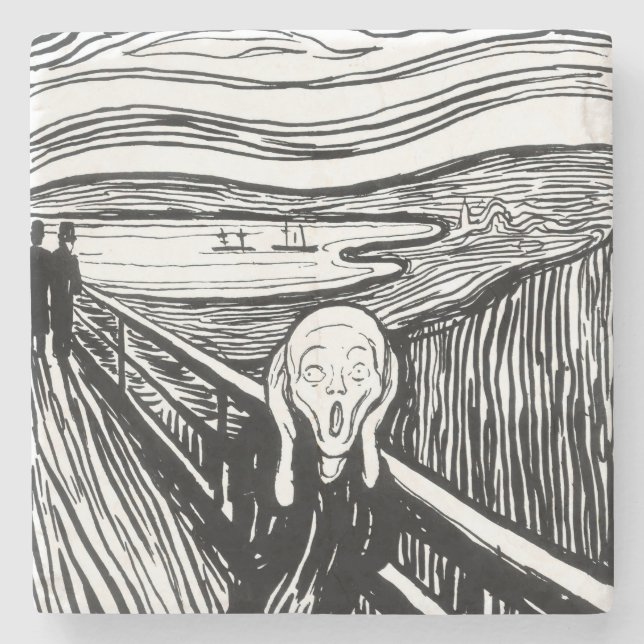 Posavasos De Piedra Edvard Munch - La litografía de la crema (Anverso)