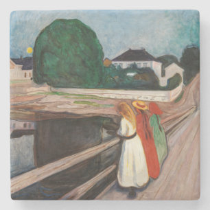 Posavasos De Piedra Edvard Munch - Los Chicas en el puente