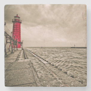 Posavasos De Piedra EE.UU., Michigan, faro de Grand Haven