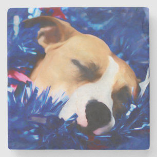 Posavasos De Piedra EE.UU. Patriótico Dog American Pit Bull Terrier