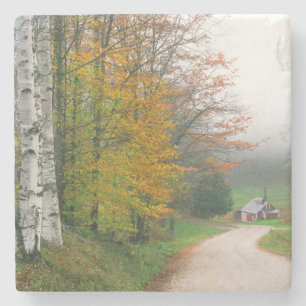 Posavasos De Piedra EE.UU., Vermont. Casa De Azúcar Cerca De La Ciudad