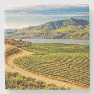 Posavasos De Piedra EE. UU., Washington, Lago Chelan. Benson Vineyards